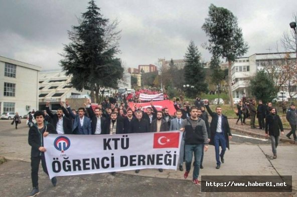 KTÜ'de teröre lanet yürüyüşü