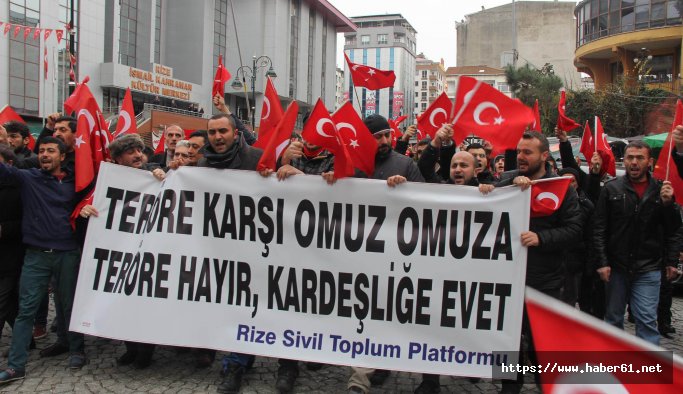 Rize'de teröre tepki için yürüdüler