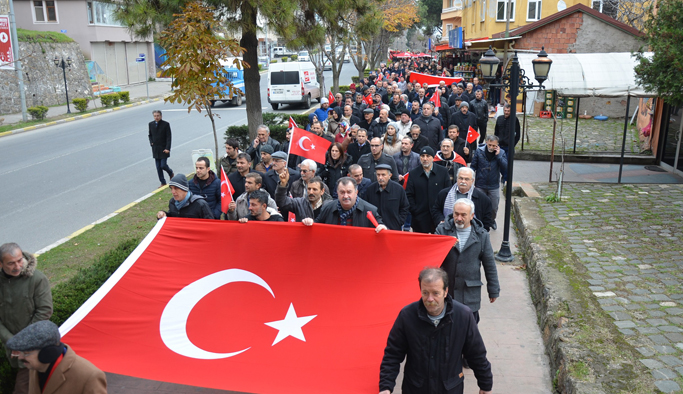 Ordu'da vatandaşlar teröre tepki için yürüdü