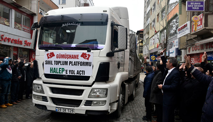Gümüşhane'de Halep'e yardım