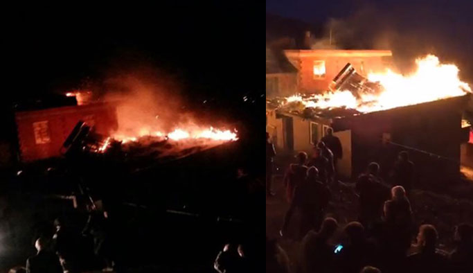 Trabzon'un Düzköy ilçesinde yangın!