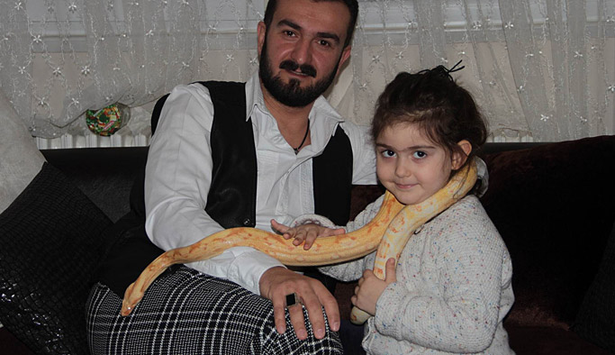 Yılan korkusunu yılan besleyerek yeniyor!