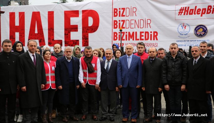 Rize'den Halep'e yardım tırı yola çıktı