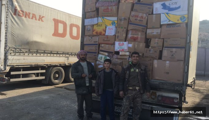 Of'un yardım tırı Suriyelilere ulaştı