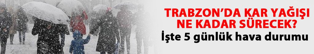 Trabzon'da kar devam edecek mi? Trabzon hava durumu. 30 Ocak 2017
