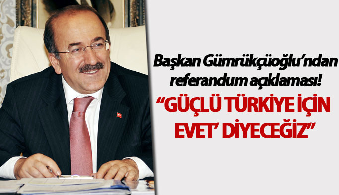 Gümrükçüoğlu: "Güçlü Türkiye için ‘evet’ diyeceğiz"