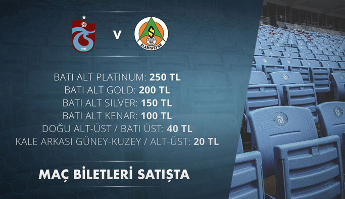 Trabzonspor Alanyaspor maçı biletleri satışa çıktı!