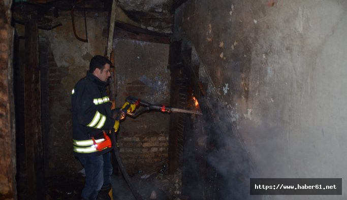 Metruk binada bilinmeyen yangın