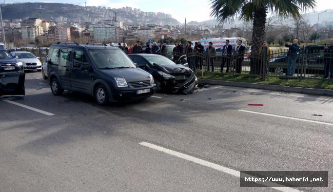 Trabzon sahil yolunda kaza