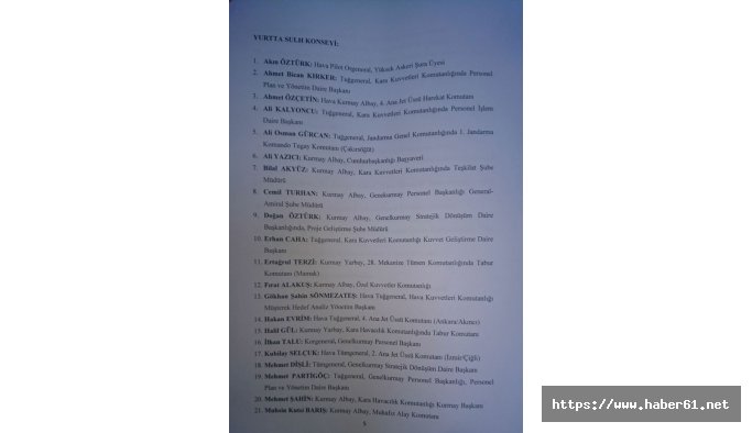 Darbe girişimini yöneten 38 isim belli oldu!