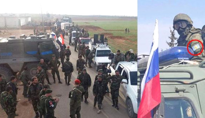 Rus askerleri PKK bağlantılı 'Askeri Konsey'in armasını taktı