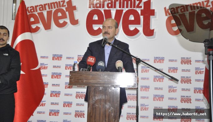 Bakan Soylu Hayrat'ta muhtarlarla buluştu, rekor oy istedi