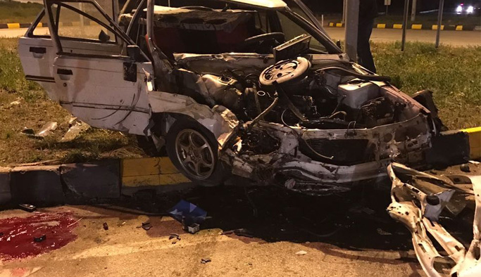 Özel araç tırla çarpıştı