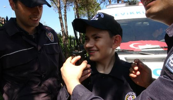 Rize'de engelli çocukların polislik sevinci