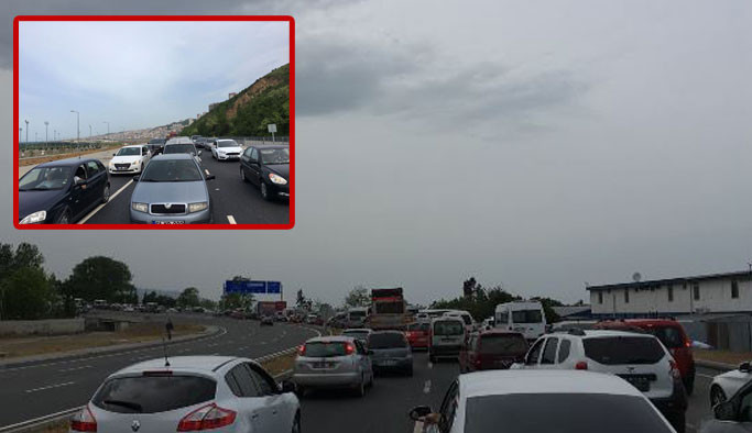 Akyazı tüneli kapandı trafik felç oldu