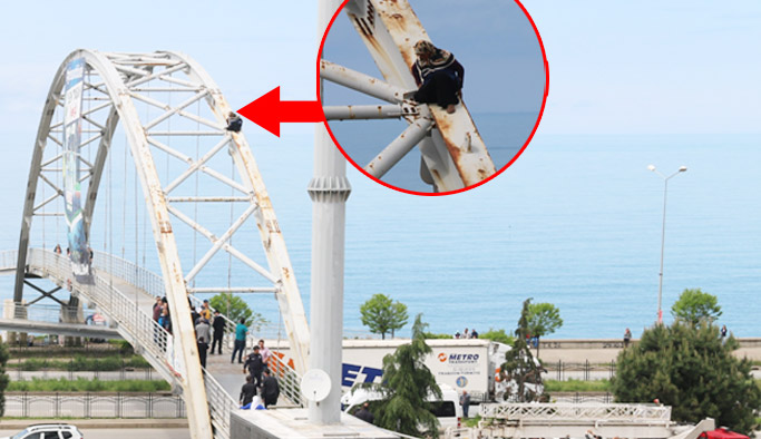 Üst geçide çıkıp intihara kalkıştı