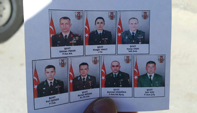 7 şehit için tören düzenlendi