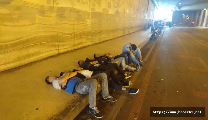 Uyuşturucu içtiler alt geçide dizildiler