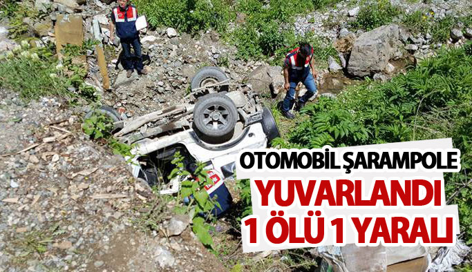 Otomobil şarampole yuvarlandı: 1 ölü 1 yaralı. 16 Haziran 2017