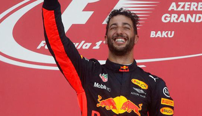 F1 Azerbaycan'da kazanan Ricciardo oldu