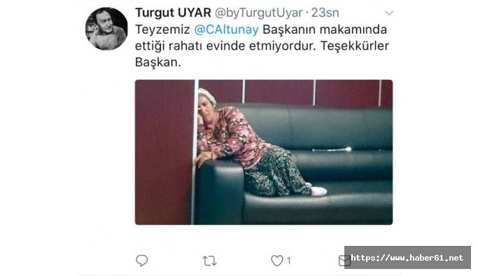 Belediye başkanının odasında uyuyan teyze şaşırttı