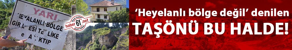 Araklı Taşönü eski taş ocağında heyelanın izleri duruyor