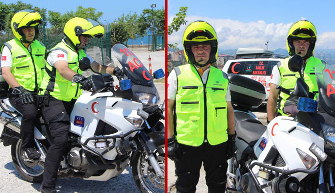Trabzon'da trafik sıkıştığında devreye Motorsikletli 112'ler giriyor