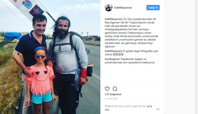 Trabzonspor yöneticisinden adalet yürüyüşüne destek!