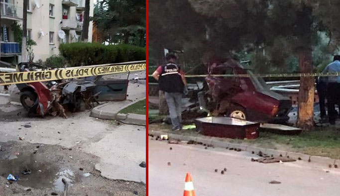 Feci kaza: Otomobil ikiye bölündü