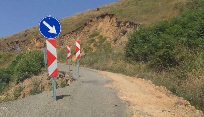 Trabzon'da bu yol korkutuyor