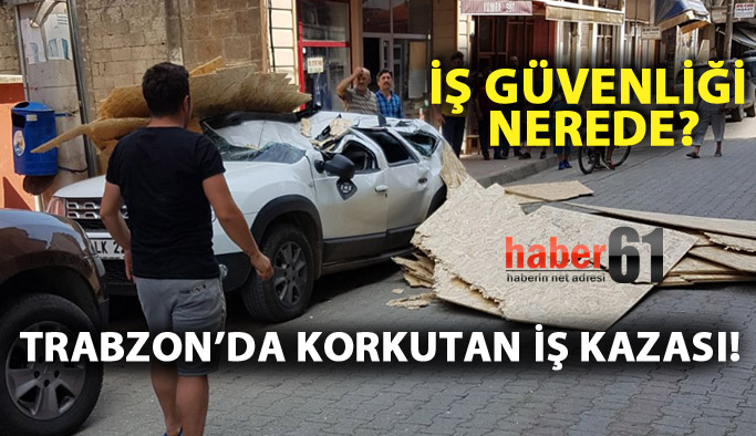 Yomra Belediyesi'nde iş kazası! İnşaat malzemeleri düştü