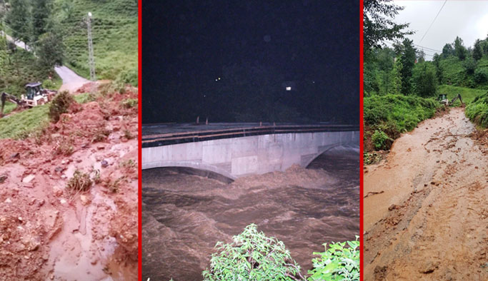 Rize'yi yağış vurdu