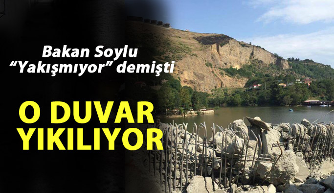 Trabzon'da Sera Gölü'nün duvarı yıkıldı