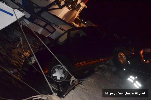 Denize uçan aracın şoförünü vatandaşlar kurtardı