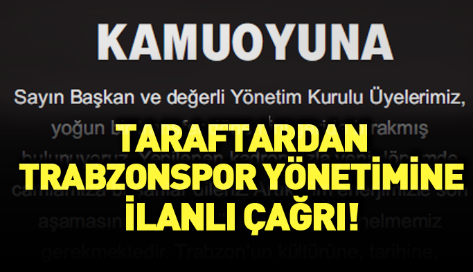 Trabzonspor'a taraftardan ilanlı FIFA çağrısı