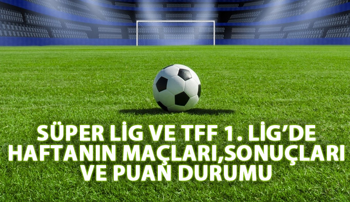Süper Lig ve TFF 1. Lig'de haftanın maçları - Süper Lig puan durumu