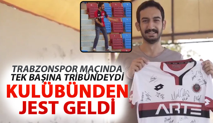 Trabzonspor deplasmanındaki o taraftara jest