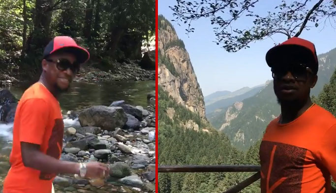 Trabzonsporlu oyuncu maç öncesi stres atıyor