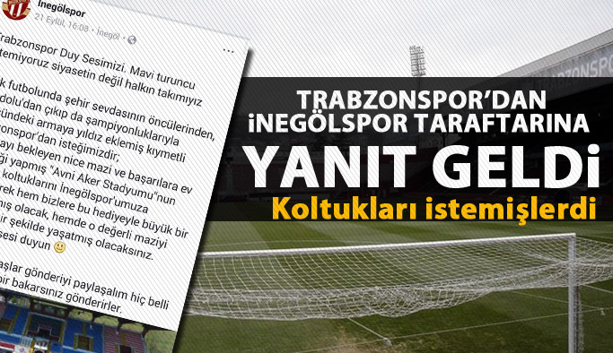 Trabzonspor'dan İnegölspor tarftarının çağrısına cevap