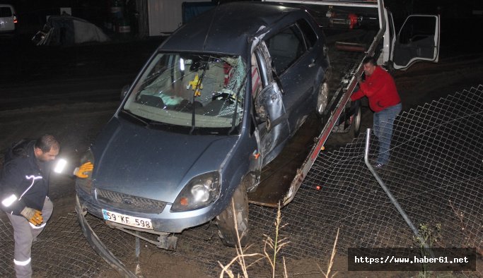 Köpeğe çarpmamak için kaza yaptı 