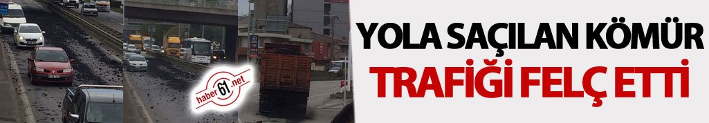 Yola kömür saçan kamyon trafiği felç etti