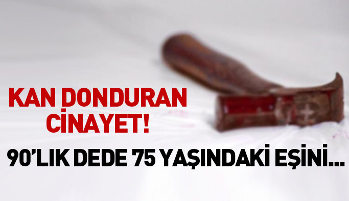 90'lık dede eşini çekiçle öldürdü!