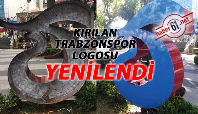 Atatürk Alanı'ndaki Trabzonspor logosu yenilendi