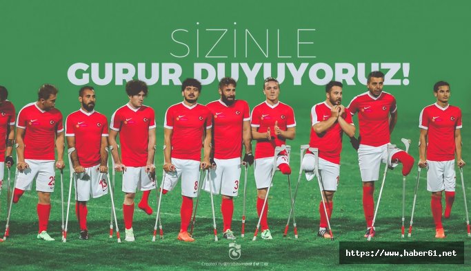 Trabzonspor'dan Ampute Milli takımına kutlama