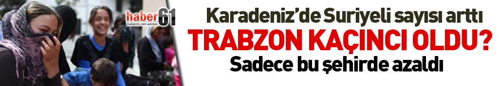 Doğu Karadeniz'de yaşayan Suriyeli sayısı arttı