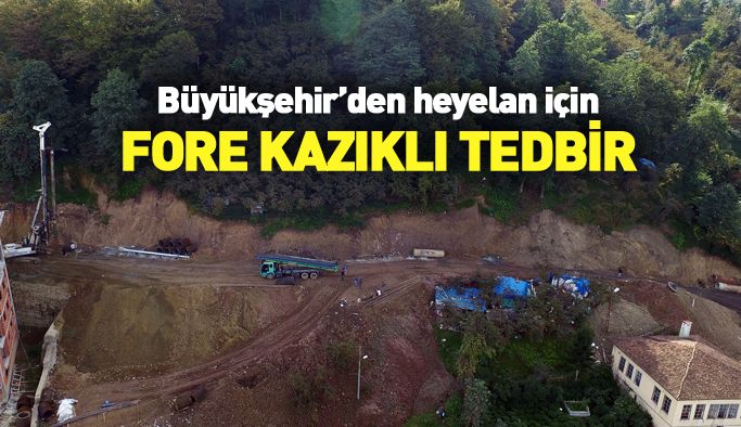 Sürmene'de heyelana fore kazıklı önlem