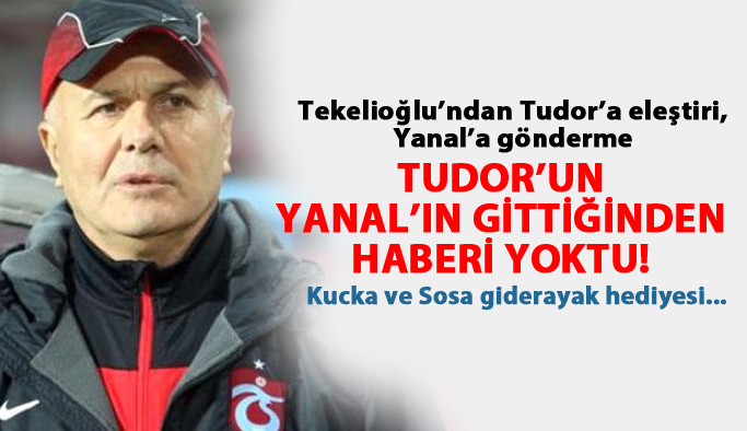 Tekelioğlu: Tudor'un Yanal'ın gittiğinden haberi yoktu