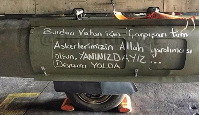 Mehmetçik bombayı bu mesajla yolladı
