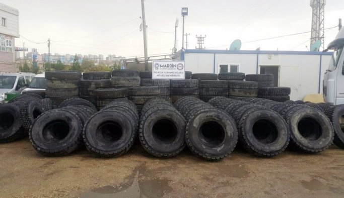 200 bin liralık kaçak lastik ele geçirildi