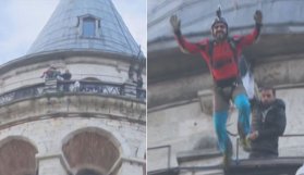 385 yıl sonra Galata Kulesi'nden atladı